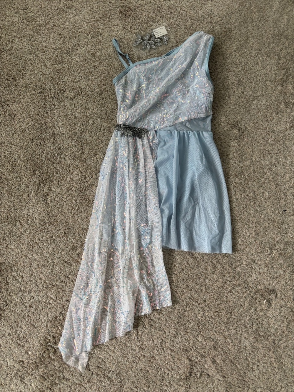 Weissman Adult Small Light Blue Sequined Dance Costume